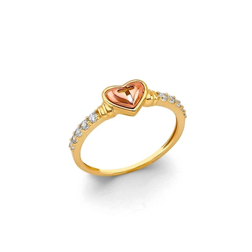 NEW 14K TRI COLOR GOLD CLADDAGH RING -SIZE 7 (1 of 1)