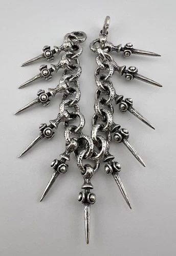 GACKT DARTS GIGOR GOTHIC PUNK BIKER STERLING SILVER DAGGER KNIFE DESIGN BRACELET (1 of 1)