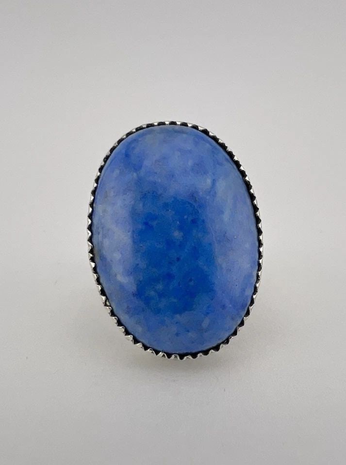 VTG WILL DENETDALE NAVAJO STERLING SILVER BLUE LAPIS LAZULI STAMPED MEN'S RING (1 of 1)
