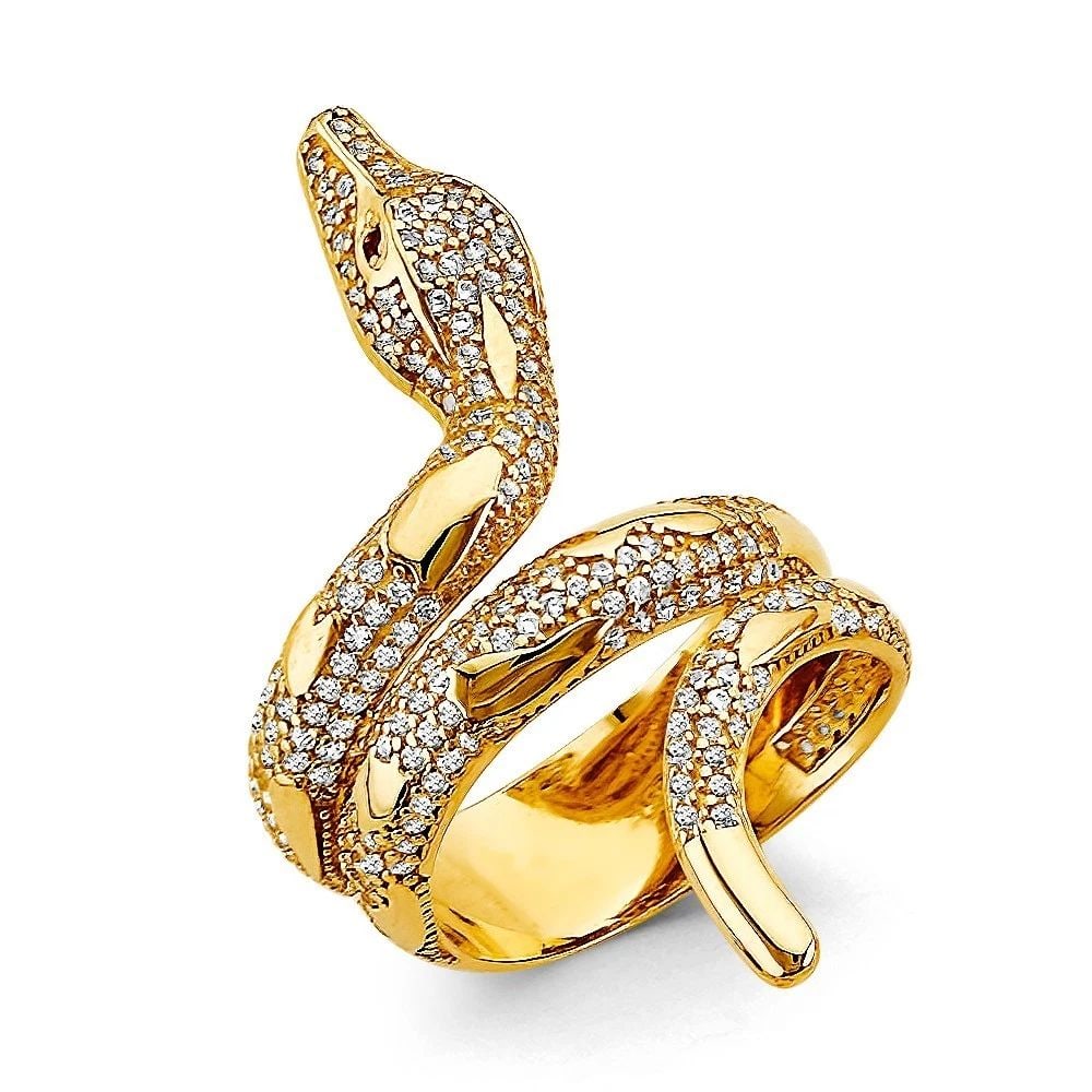 NEW 14K YELLOW GOLD SNAKE RING - SIZE 7 (1 of 2)
