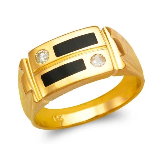 NEW 14K YELLOW GOLD MEN'S FULL CUT ONYX RING: NEW 14K YELLOW GOLD MEN'S FULL CUT ONYX RING MEN'S FULL CUT ONYX RING NEW 14K YELLOW GOLD SIZE Apx: 10mm Apx WEIGHT: 6.9g