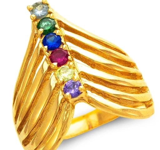 NEW 14K YELLOW GOLD MOTHER'S STACKED RING (1 of 2)
