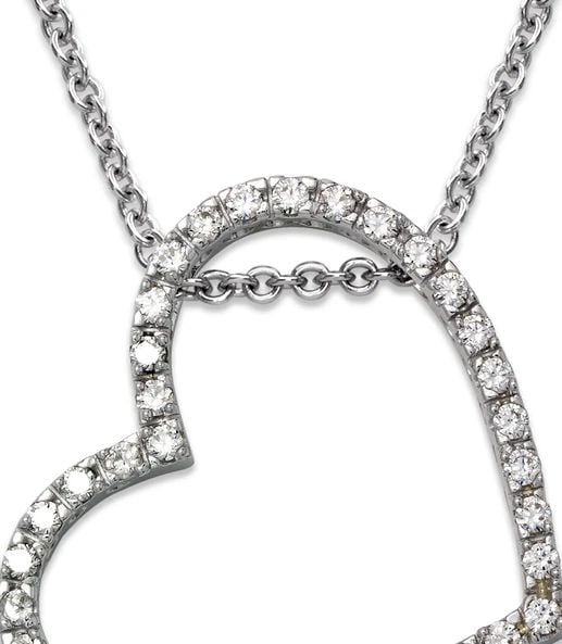 NEW 14K WHITE GOLD HEART PENDANT: NEW 14K WHITE GOLD HEART PENDANT HEART PENDANT NEW 14K WHITE GOLD Apx. WIDTH: 29x34mm Apx WEIGHT: 6.9g