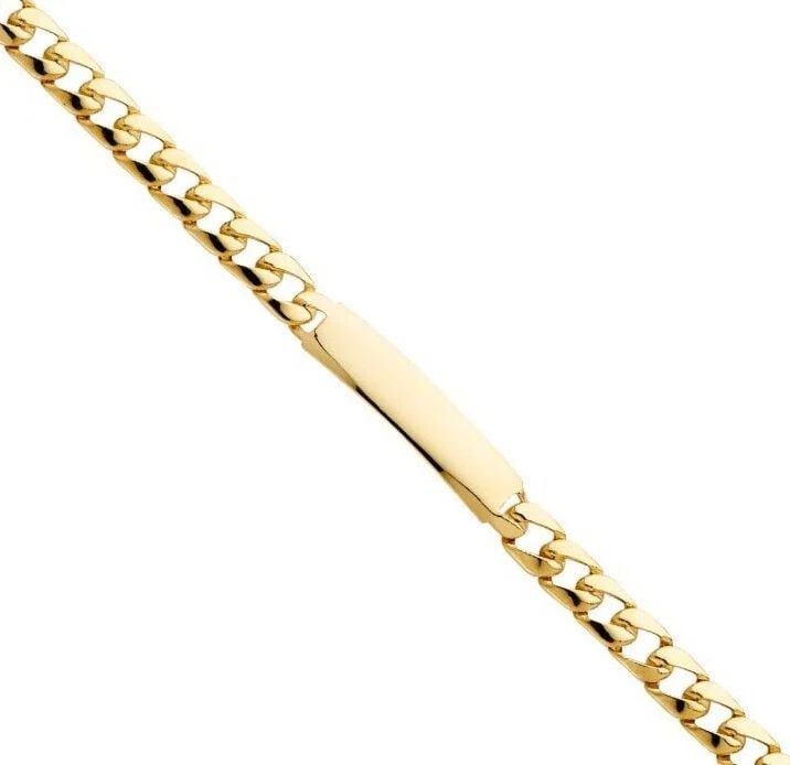 NEW 14K YELLOW GOLD STAMP FIGARO LINK BABY ID BRACELET (1 of 2)