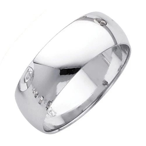 NEW 14K WHITE GOLD 7MM PLAIN WEDDING BAND - SIZE 5-12: NEW 14K WHITE GOLD 7MM PLAIN WEDDING BAND 7MM PLAIN WEDDING BAND NEW 14K WHITE GOLD WIDTH: 7 mm AVERAGE Apx. WEIGHT: 5g