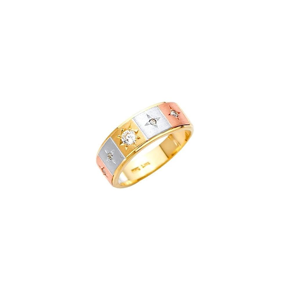 NEW 14K TRI COLOR GOLD MEN'S WEDDING BAND/TRIO SET - SIZE 10: NEW 14K TRI COLOR GOLD MEN'S WEDDING BAND/TRIO SET MEN'S WEDDING BAND/TRIO SET NEW 14K TRI COLOR GOLD WIDTH : WEIGHT : 6.7g