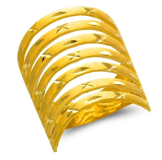 NEW 14K YELLOW GOLD LADIES 7 LAYER BAND RING (1 of 2)
