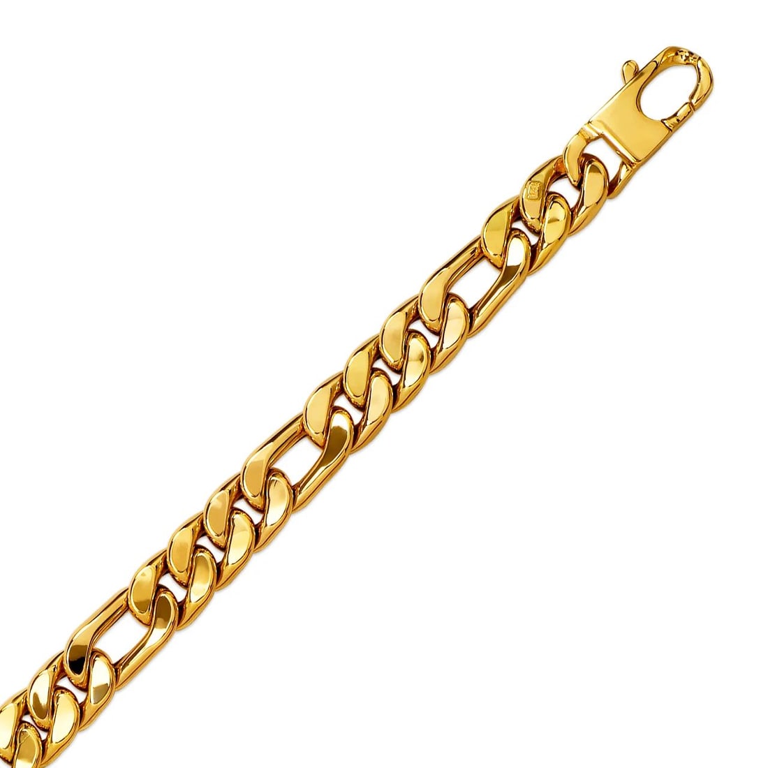 NEW 14K YELLOW GOLD HOLLOW FIGARO BRACELET (1 of 2)