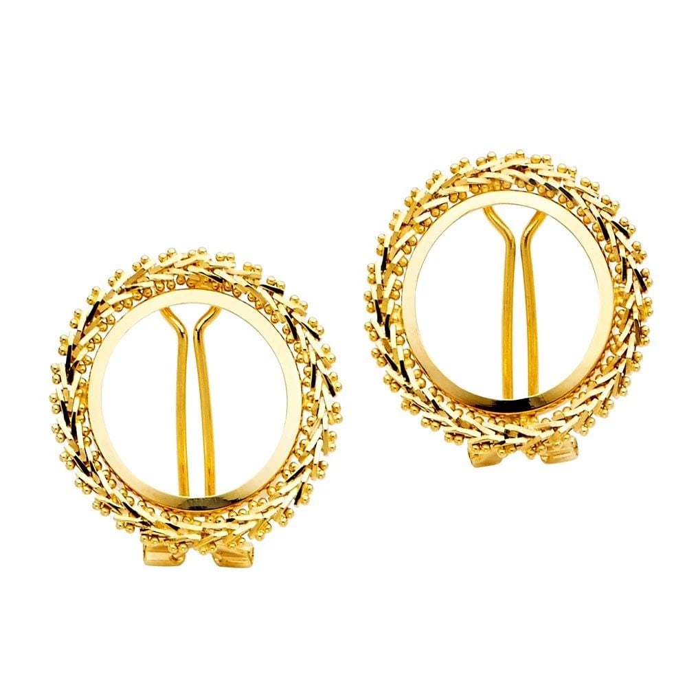 NEW 14K YELLOW GOLD 2.5 PESOS BOLA EARRINGS (1 of 2)