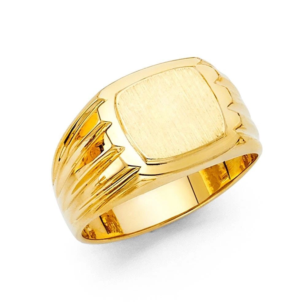 NEW 14K YELLOW GOLD MEN'S SIGNET RING - SIZE 10 (1 of 2)