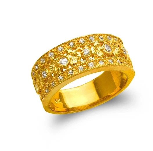 NEW 14K YELLOW GOLD LADIES FASHION BAND RING (1 of 2)