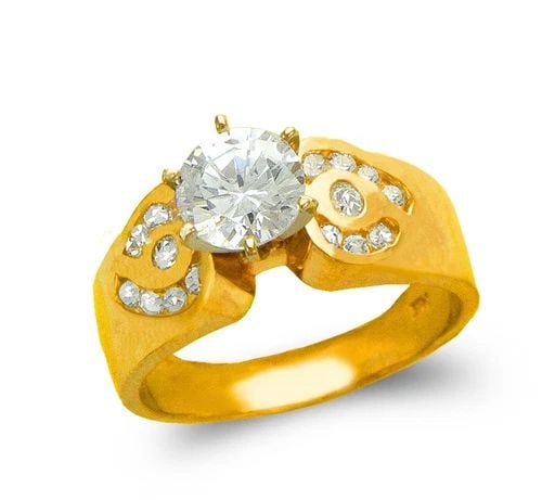 NEW 14K YELLOW GOLD LADIES FASHION SOLITAIRE RING (1 of 2)