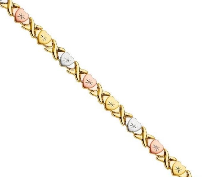 NEW 14K TRI COLOR GOLD STAMPATO BRACELET: NEW 14K TRI COLOR GOLD STAMPATO BRACELET STAMPATO BRACELET NEW 14K TRI COLOR GOLD LENGTH - 7.5in Apx WEIGHT - 6.4g