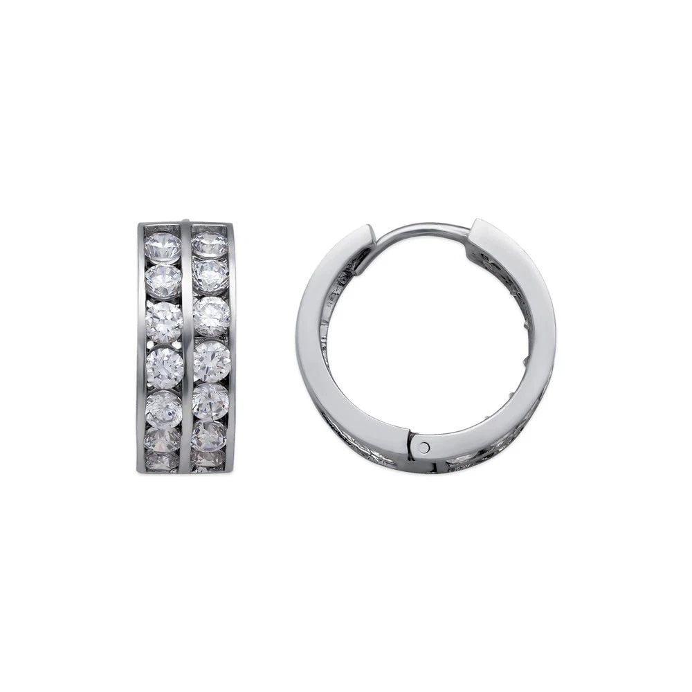 NEW 14K WHITE GOLD 18MM HUGGIE EARRINGS: NEW 14K WHITE GOLD 18MM HUGGIE EARRINGS 18MM HUGGIE EARRINGS NEW 14K WHITE GOLD Width: Approx. 18mm Apx WEIGHT: 6.4g