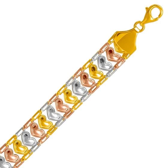 NEW 14K TRICOLOR GOLD GYPSY BRACELET (1 of 2)