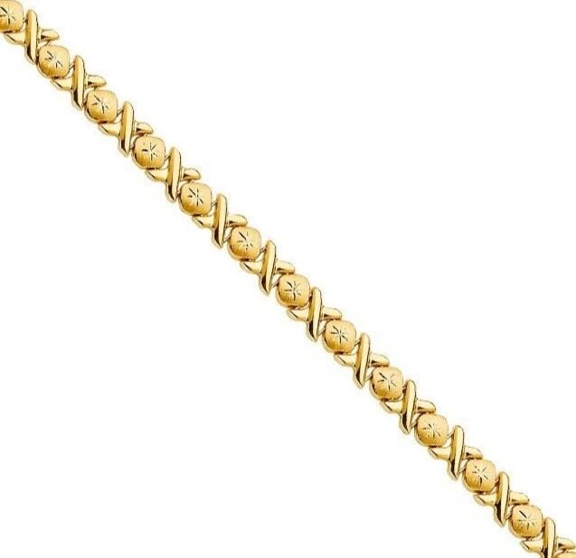 NEW 14K YELLOW GOLD STAMPATO X BRACELET (1 of 2)