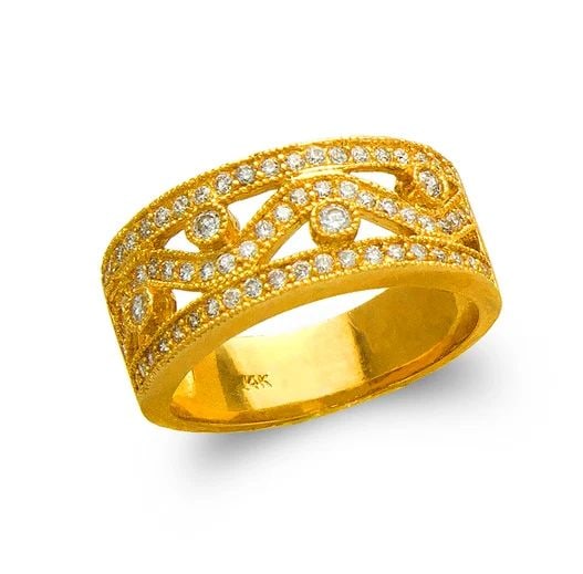 NEW 14K YELLOW GOLD LADIES FASHION BAND RING: NEW 14K YELLOW GOLD LADIES FASHION BAND RING LADIES FASHION BAND RING NEW 14K YELLOW GOLD Apx. SIZE: 9mm Apx. WEIGHT: 6.3g