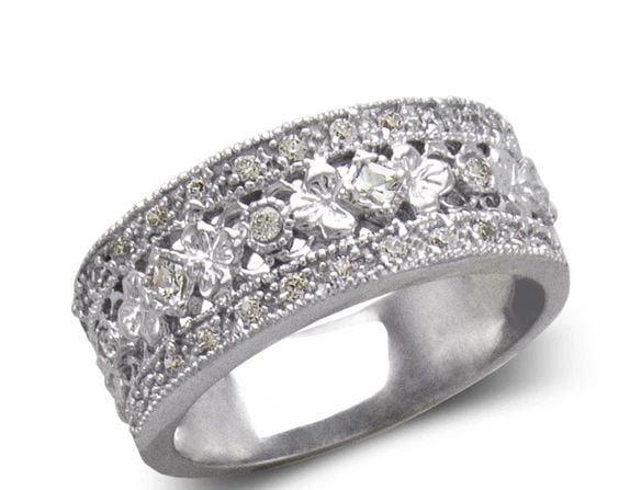 NEW 14K WHITE GOLD LADIES FASHION WHITE BAND RING: NEW 14K WHITE GOLD LADIES FASHION WHITE BAND RING LADIES FASHION WHITE BAND RING NEW 14K WHITE GOLD Apx. WIDTH: 8mm Apx. WEIGHT: 6.3g