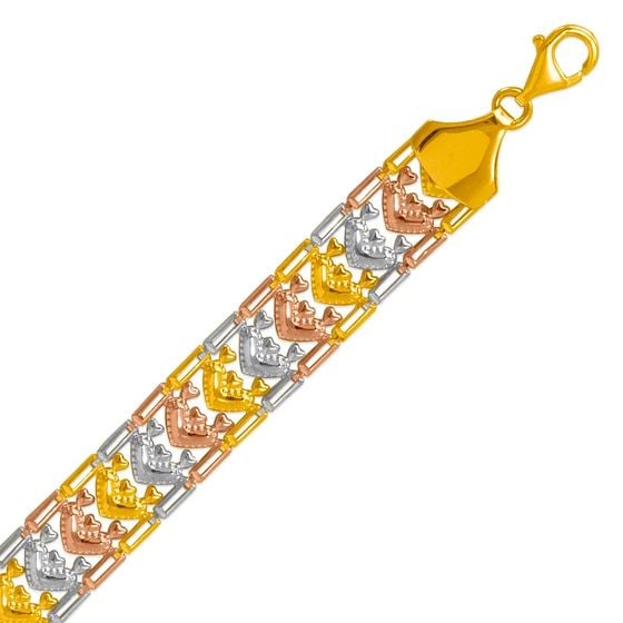 NEW 14K TRICOLOR GOLD GYPSY BRACELET (1 of 2)
