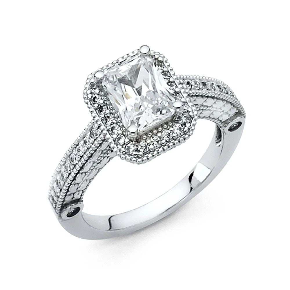 NEW 14K WHITE GOLD ENGAGEMENT RING - SIZE 7 (1 of 2)