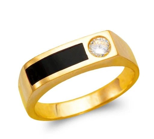 NEW 14K YELLOW GOLD MEN'S FULL CUT ONYX RING (1 of 2)
