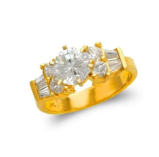 NEW 14K YELLOW GOLD LADIES FASHION SOLITAIRE RING (1 of 2)