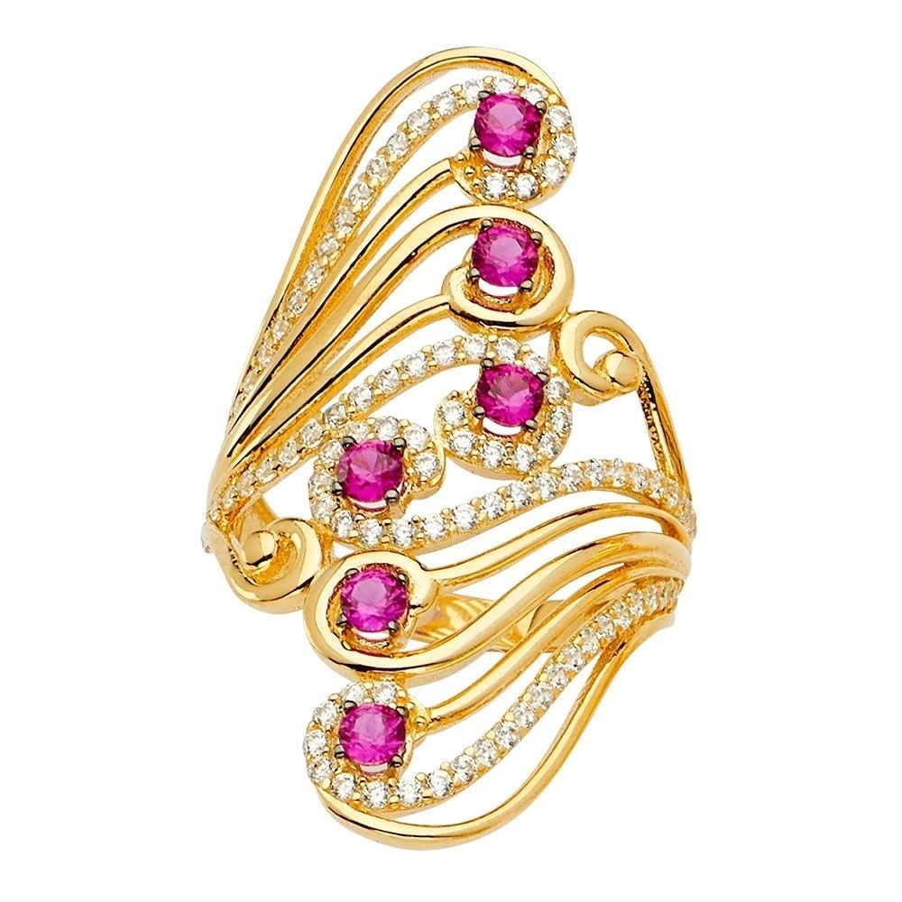 NEW 14K YELLOW GOLD MULTI LINE MP RING (1 of 2)