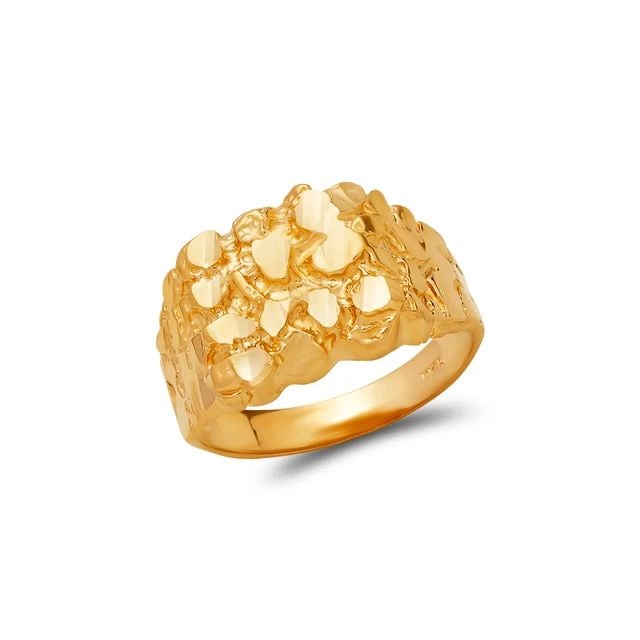 NEW 14K YELLOW GOLD NUGGET RING (1 of 2)