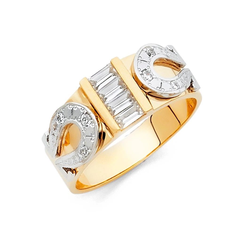 NEW 14K TWO TONE GOLD MEN'S WEDDING BAND - SIZE 10: NEW 14K TWO TONE GOLD MEN'S WEDDING BAND MEN'S WEDDING BAND NEW 14K TWO TONE GOLD WIDTH : 8 mm WEIGHT : 5.7g
