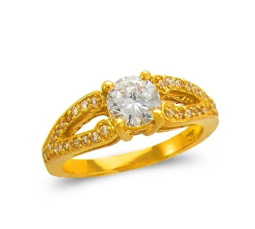 NEW 14K YELLOW GOLD LADIES FASHION SOLITAIRE RING (1 of 2)