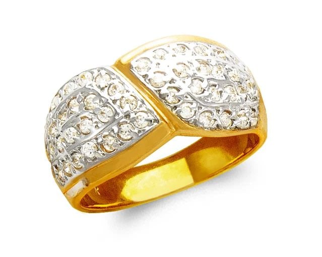 NEW 14K TWO TONE GOLD LADIES FASHION RING (1 of 2)