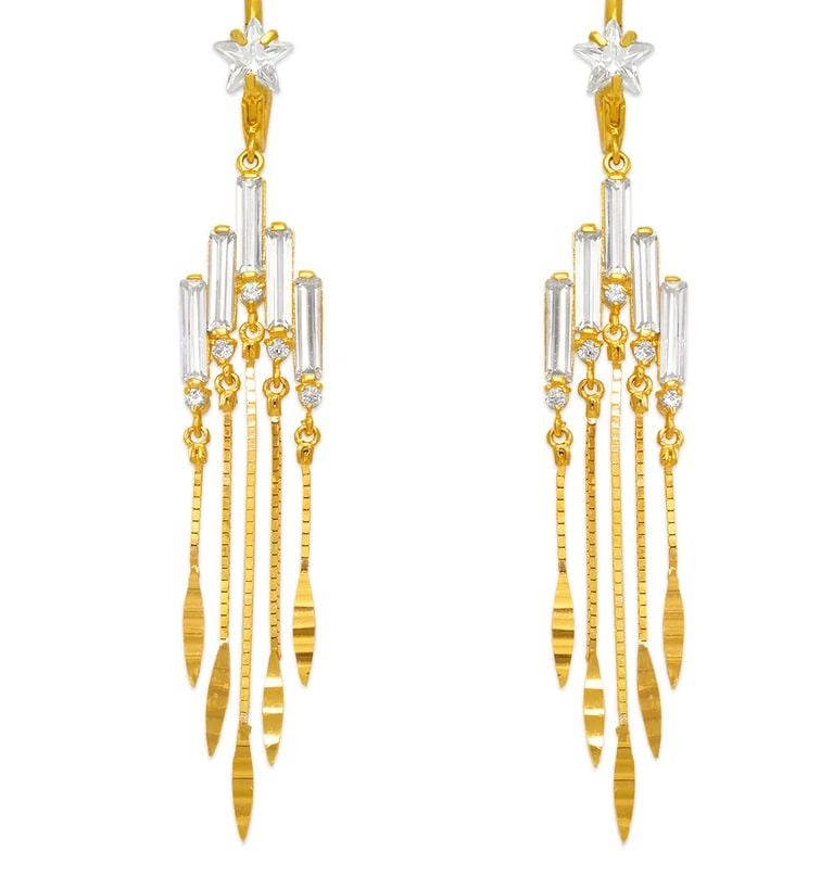 NEW 14K YELLOW GOLD FANCY CHANDELIER DROP EARRINGS: NEW 14K YELLOW GOLD FANCY CHANDELIER DROP EARRINGS FANCY CHANDELIER DROP EARRINGS NEW 14K YELLOW GOLD Width: Approx. 15x66mm Apx WEIGHT: 5.6g