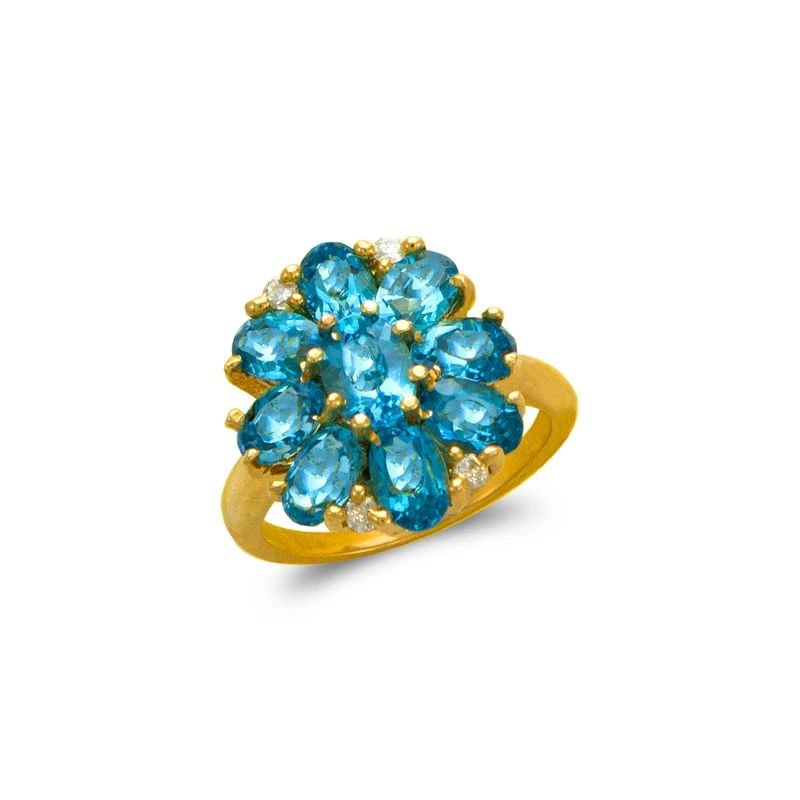 NEW 14K YELLOW GOLD LADIES MYSTIC FLOWER RING: NEW 14K YELLOW GOLD LADIES MYSTIC FLOWER RING LADIES MYSTIC FLOWER RING NEW 14K YELLOW GOLD SIZE Apx: 18mm Apx WEIGHT: 5.5g