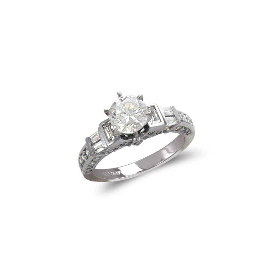 NEW 14K WHITE GOLD LADIES FASHION WHITE SOLITAIRE RING (1 of 1)