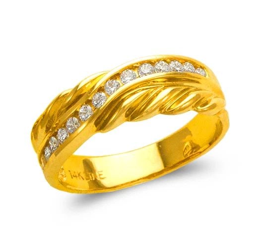 NEW 14K YELLOW GOLD MEN'S COUPLE RING (1 of 2)