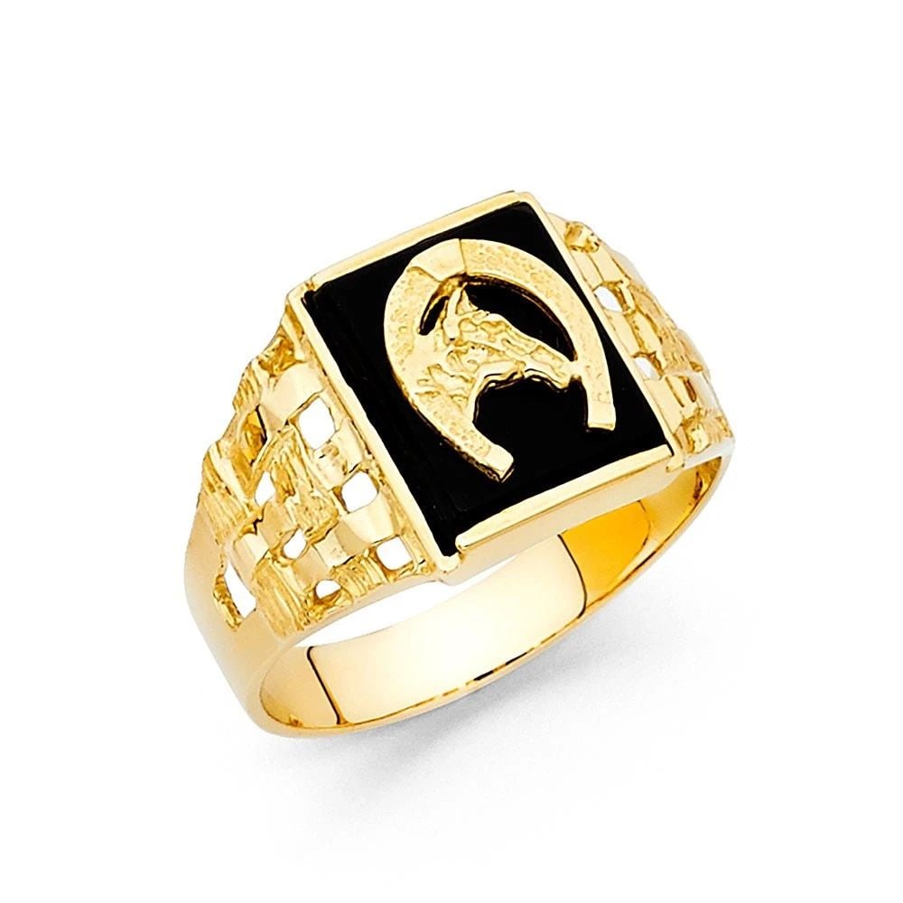 NEW 14K YELLOW GOLD ONYX MEN'S RING - SIZE 10: NEW 14K YELLOW GOLD ONYX MEN'S RING ONYX MEN'S RING NEW 14K YELLOW GOLD WIDTH : 13 mm WEIGHT : 5.3g
