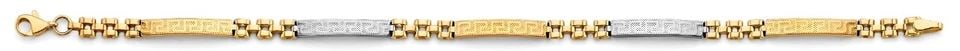 NEW 14K TWO TONE GOLD GREEK DESIGN BRACELET: NEW 14K TWO TONE GOLD GREEK DESIGN BRACELET GREEK DESIGN BRACELET NEW 14K TWO TONE GOLD LENGTH - 7.5in Apx WEIGHT - 5.2g