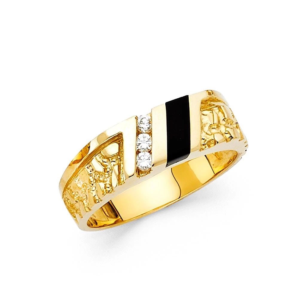 NEW 14K TWO TONE GOLD ONYX MEN'S RING - SIZE 10: NEW 14K TWO TONE GOLD ONYX MEN'S RING ONYX MEN'S RING NEW 14K TWO TONE GOLD WIDTH : 8 mm WEIGHT : 5.2g