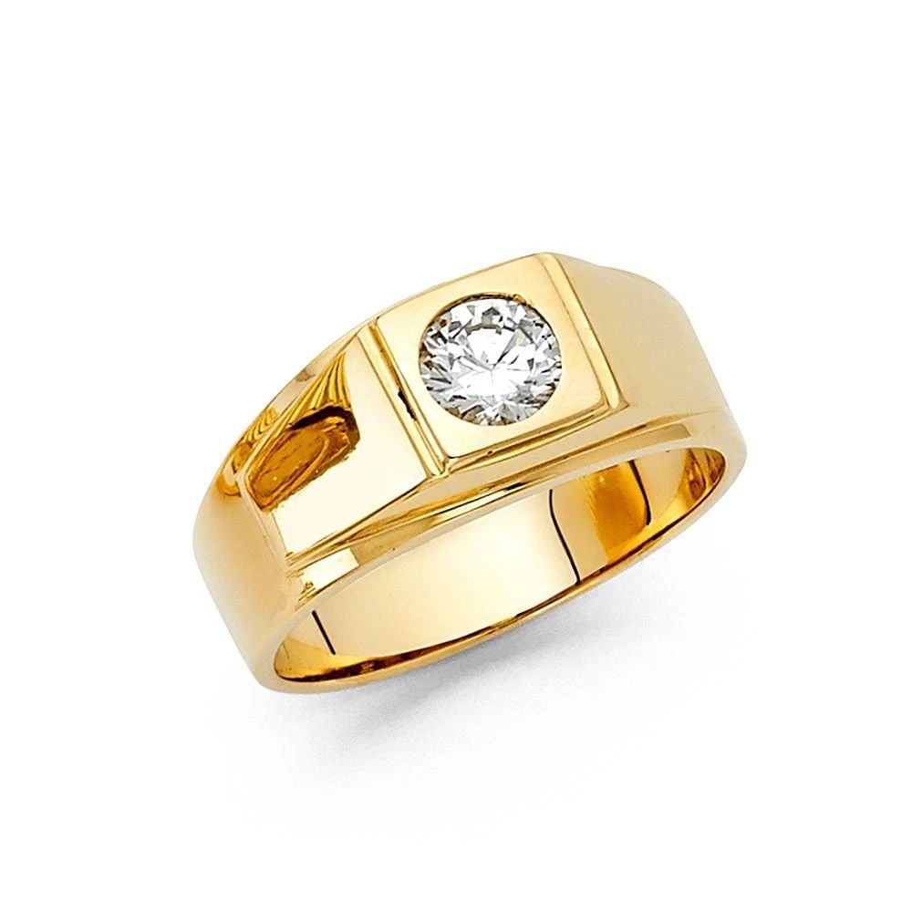 NEW 14K YELLOW GOLD MEN'S RING - SIZE 10: NEW 14K YELLOW GOLD MEN'S RING MEN'S RING NEW 14K YELLOW GOLD WIDTH : 9 mm WEIGHT : 5.1g