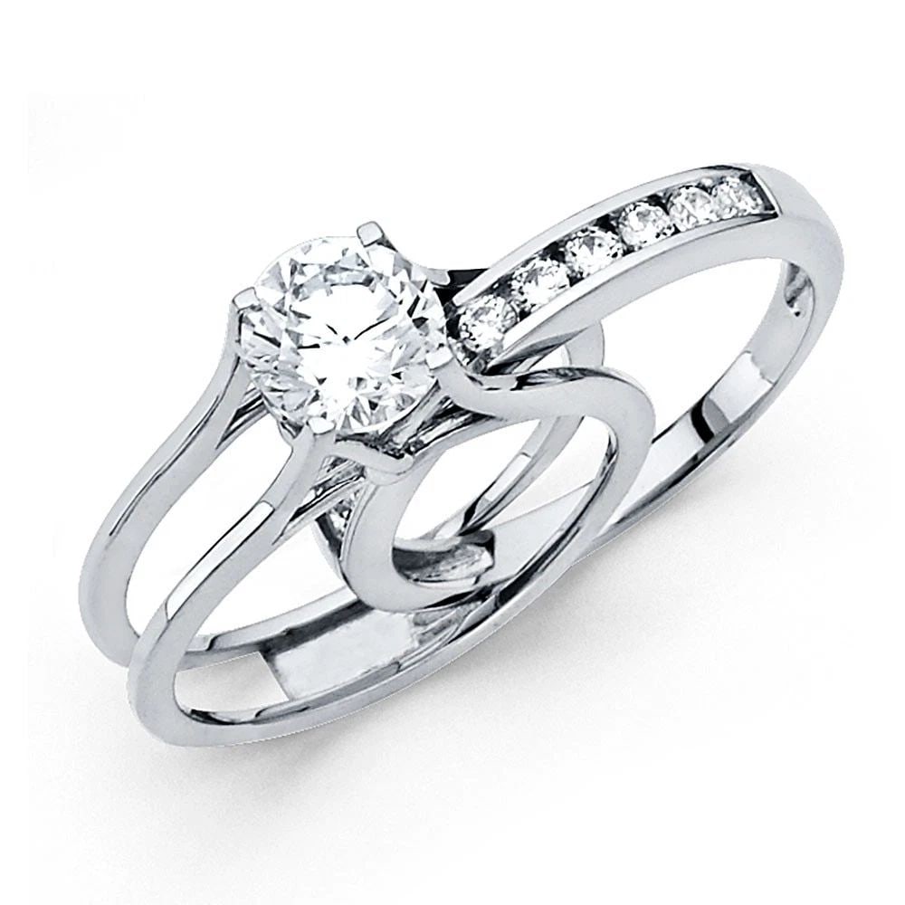 NEW 14K WHITE GOLD ENGAGEMENT RING: NEW 14K WHITE GOLD ENGAGEMENT RING ENGAGEMENT RING NEW 14K WHITE GOLD WIDTH : 4 mm WEIGHT : 5g
