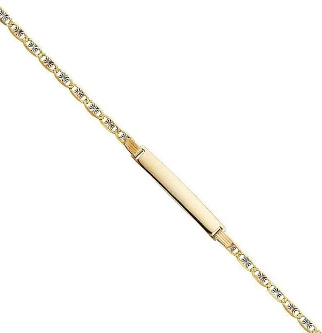 NEW 14K YELLOW GOLD VALENTINO TRI COLOR STAR DC ID BRACELET: NEW14K TRI COLOR GOLD VALENTINO 3C STAR DC ID BRACELET VALENTINO 3C STAR DC ID BRACELET NEW 14K TRI COLOR GOLD LENGTH - 7.5in Apx WEIGHT - 4.9g