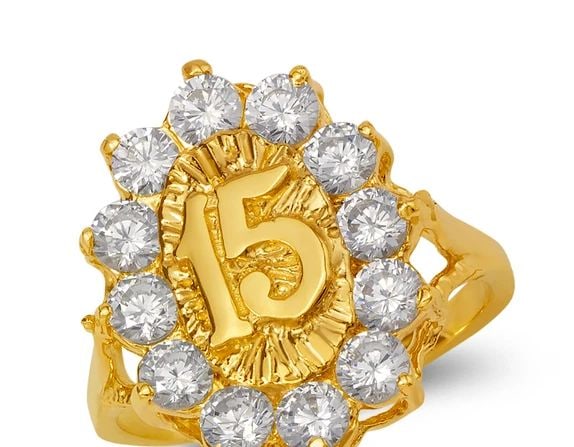NEW 14K YELLOW GOLD LADIES 15 ANOS RING: NEW 14K YELLOW GOLD LADIES 15 ANOS RING LADIES 15 ANOS RING NEW 14K YELLOW GOLD Apx. WIDTH: 20mm Apx. WEIGHT: 4.9g