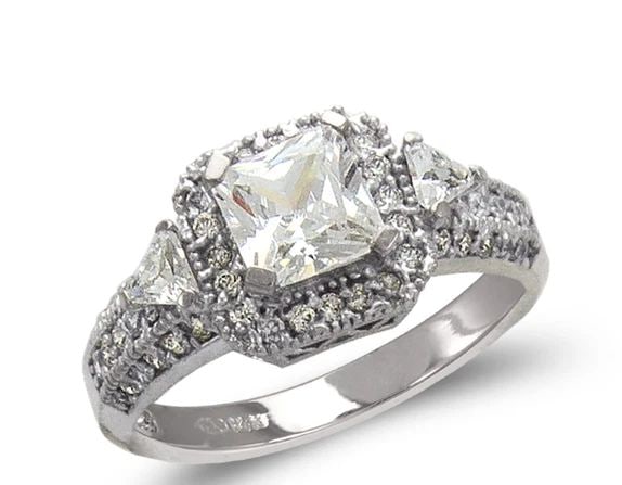 NEW 14K WHITE GOLD LADIES FASHION WHITE SOLITAIRE RING (1 of 1)