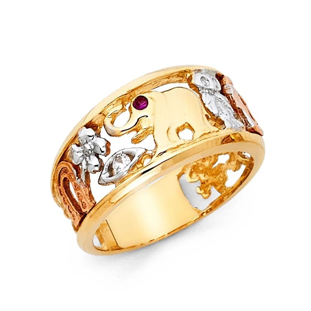 NEW 14K TRI COLOR GOLD LUCKY RING (1 of 2)