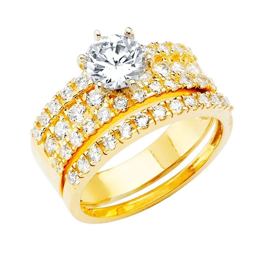 NEW 14K YELLOW GOLD ENGAGEMENT RING-SIZE 7 (1 of 2)