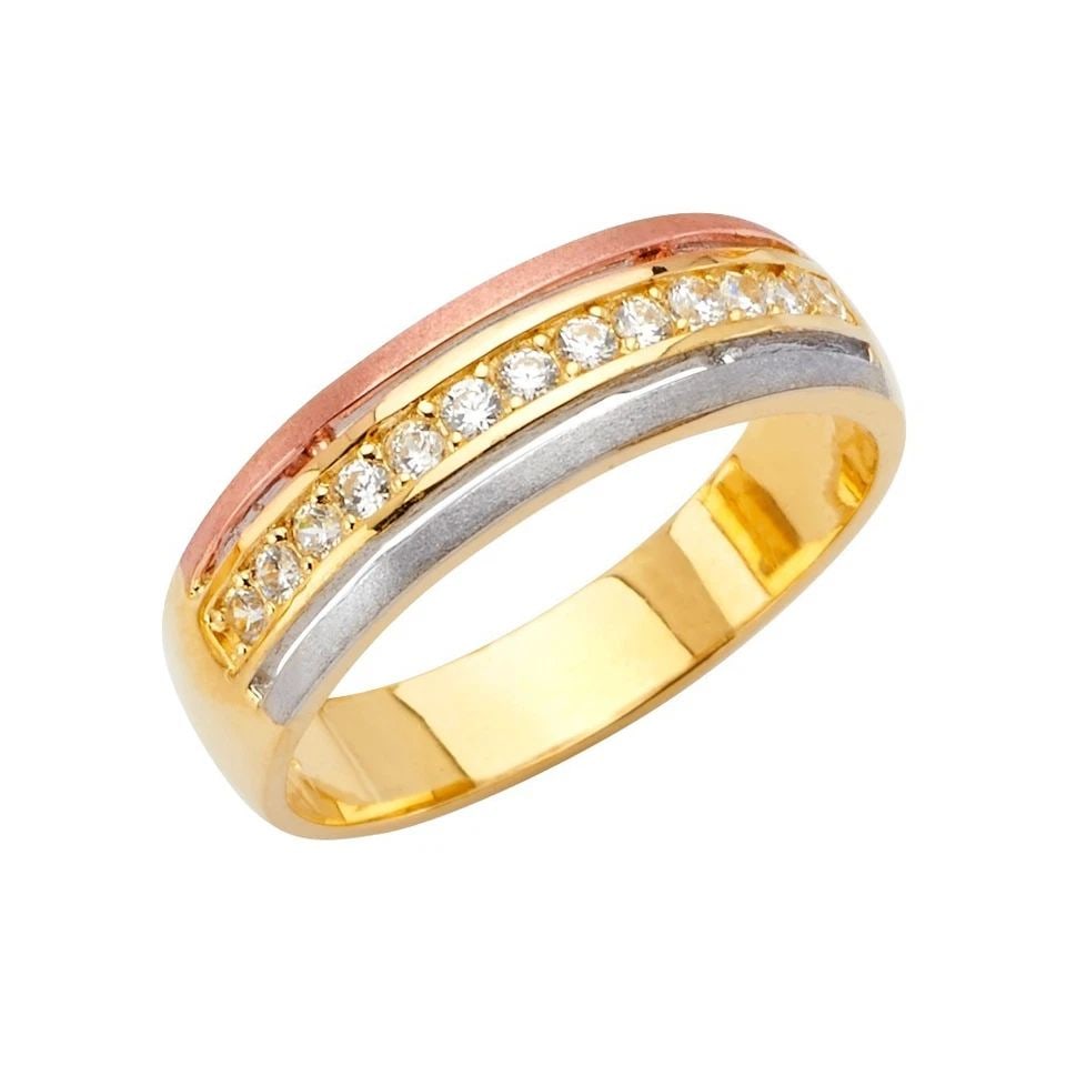 NEW 14K TRI COLOR GOLD MEN'S WEDDING BAND/TRIO SET - SIZE 10: NEW 14K TRI COLOR GOLD MEN'S WEDDING BAND/TRIO SET MEN'S WEDDING BAND/TRIO SET NEW 14K TRI COLOR GOLD WIDTH : WEIGHT : 4.8g