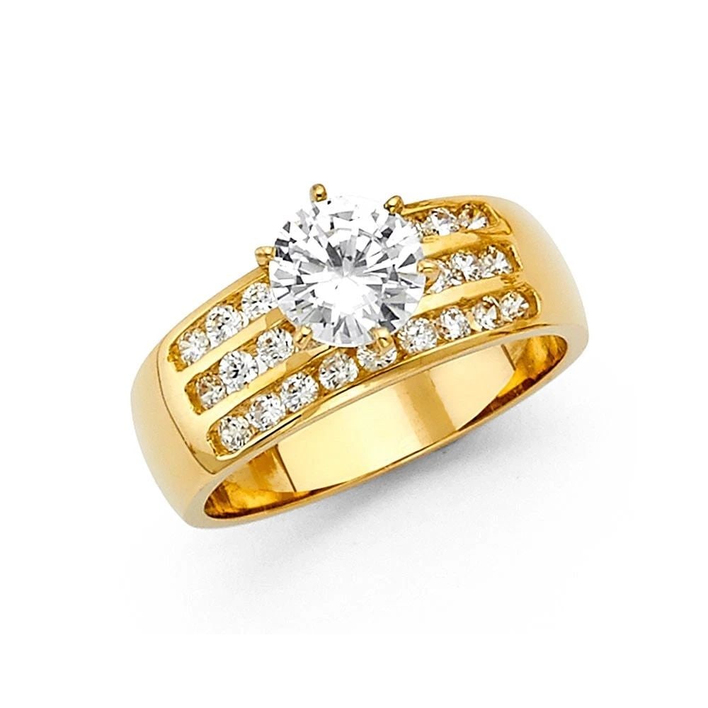 NEW 14K YELLOW GOLD ENGAGEMENT RING: NEW 14K YELLOW GOLD ENGAGEMENT RING ENGAGEMENT RING NEW 14K YELLOW GOLD WIDTH : 8 mm WEIGHT : 4.8g
