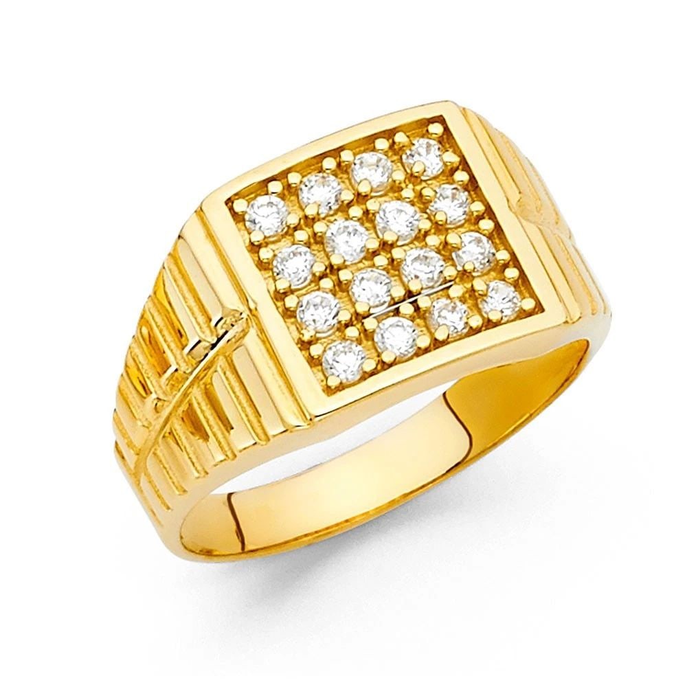NEW 14K YELLOW GOLD MEN'S RING - SIZE 10: NEW 14K YELLOW GOLD MEN'S RING MEN'S RING NEW 14K YELLOW GOLD WIDTH : 12 mm WEIGHT : 4.7g
