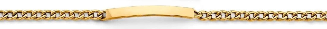 NEW 14K YELLOW GOLD HOLLOW CURB ID BRACELET: NEW 14K YELLOW GOLD HOLLOW CUBAN ID BRACELET HOLLOW CUBAN ID BRACELET NEW 14K YELLOW GOLD LENGTH - 8in Apx WEIGHT - 4.7g
