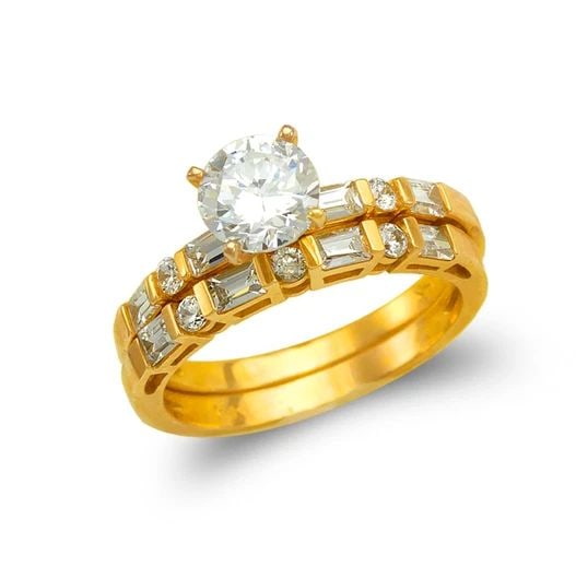 NEW 14K YELLOW GOLD LADIES FANCY SOLITAIRE RING (1 of 2)